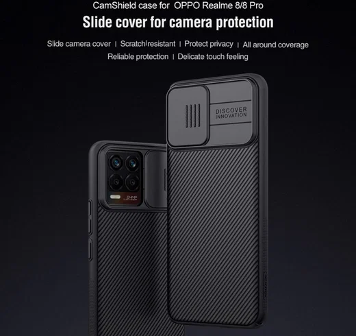 Nillkin CamShield Realme 8 4G Hoesje Camera Slider Back Cover Blauw afbeelding 6
