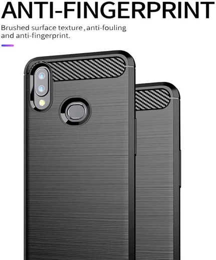 Samsung Galaxy A10s Hoesje Geborsteld TPU Back Cover Zwart afbeelding 4