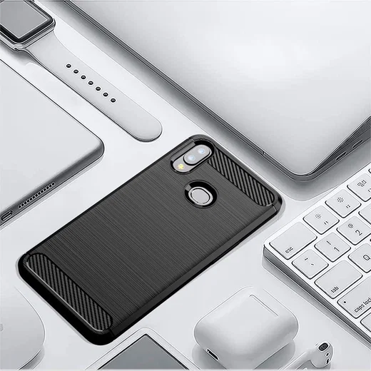 Samsung Galaxy A10s Hoesje Geborsteld TPU Back Cover Zwart afbeelding 5