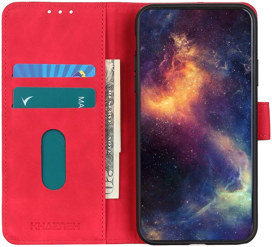 KHAZNEH Samsung Galaxy A10s Hoesje Vintage Wallet Book Case Rood afbeelding 1