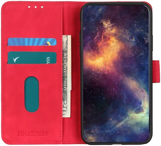 KHAZNEH Samsung Galaxy A10s Hoesje Vintage Wallet Book Case Rood afbeelding 1