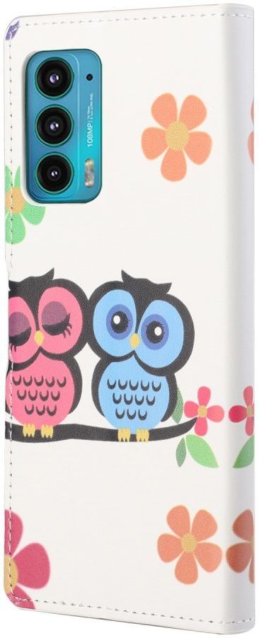 Motorola Edge 20 Hoesje Portemonnee Book Case met Print Uil afbeelding 5