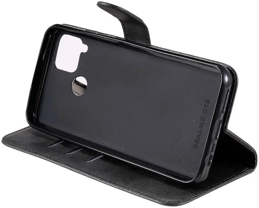 Realme 7i Hoesje Portemonnee Book Case met Zipper Zwart afbeelding 12
