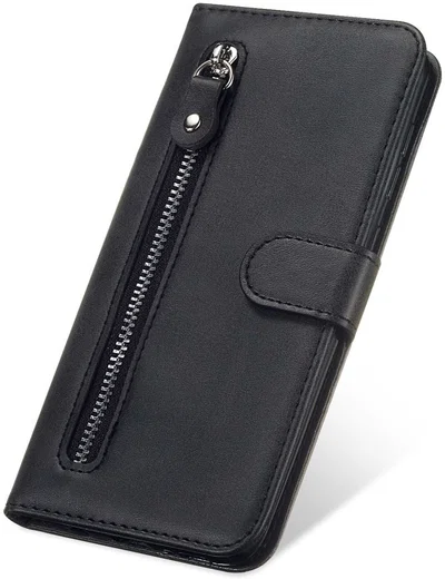Realme 7i Hoesje Portemonnee Book Case met Zipper Zwart afbeelding 13
