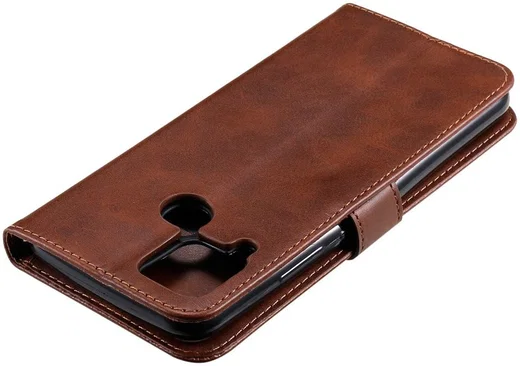 Realme 7i Hoesje Portemonnee Book Case met Zipper Bruin afbeelding 9