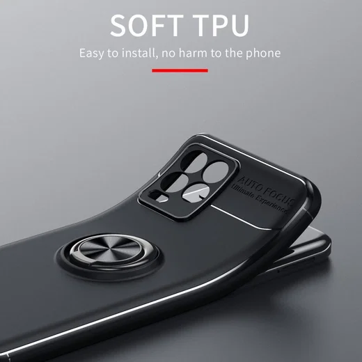 Realme 8 4G Hoesje met Magnetische Ring Kickstand Zwart afbeelding 4