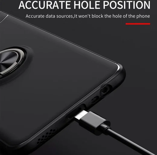 Realme 8 4G Hoesje met Magnetische Ring Kickstand Zwart afbeelding 6