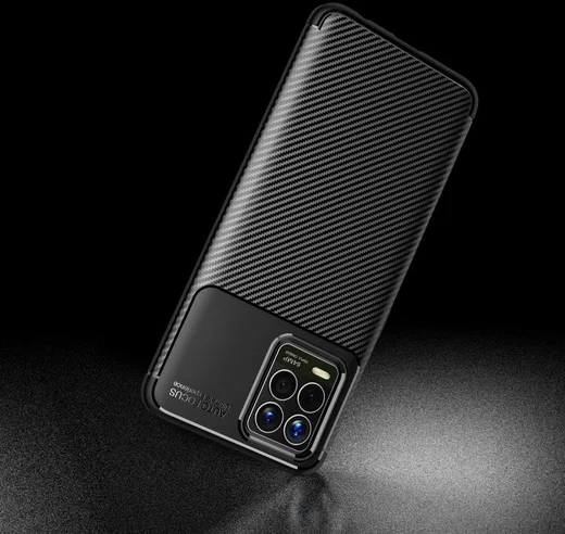 Realme 8 4G Hoesje Siliconen Carbon TPU Back Cover Zwart afbeelding 7