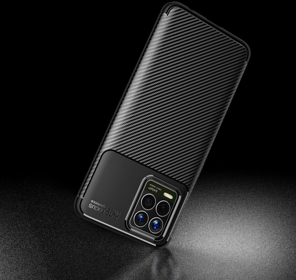 Realme 8 4G Hoesje Siliconen Carbon TPU Back Cover Blauw afbeelding 7