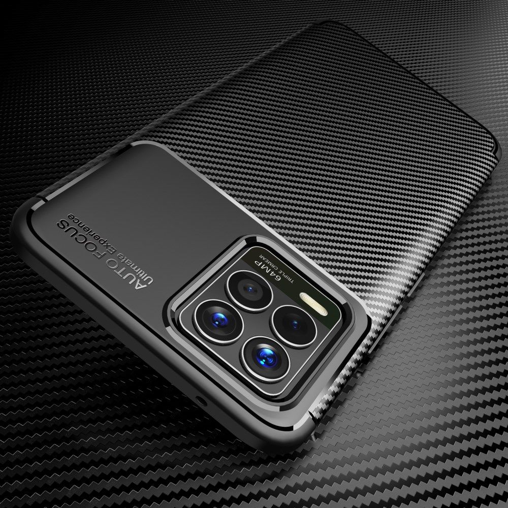 Realme 8 4G Hoesje Siliconen Carbon TPU Back Cover Blauw afbeelding 8