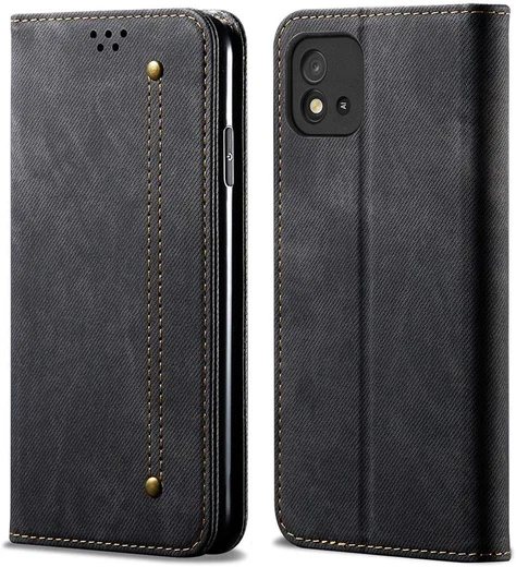 Realme C21 / C11 Hoesje Jeans Book Case Zwart afbeelding 5