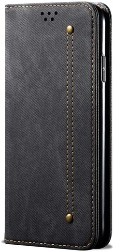 Realme C21 / C11 Hoesje Jeans Book Case Zwart afbeelding 2