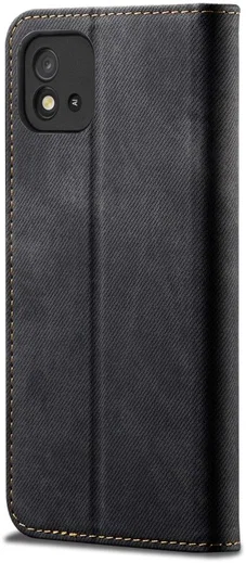 Realme C21 / C11 Hoesje Jeans Book Case Zwart afbeelding 1