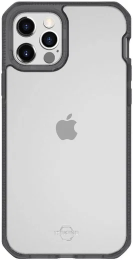 ITSKINS Hybrid Frost Apple iPhone 12 / 12 Pro Hoesje Transparant/Zwart afbeelding 1