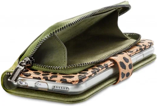 Mobilize Wallet Zipper Samsung Galaxy A22 5G Hoesje Olive Leopard afbeelding 5