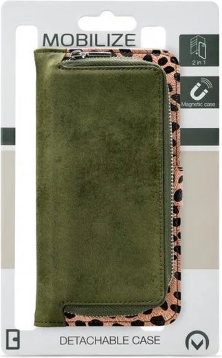 Mobilize Wallet Zipper Samsung Galaxy A22 5G Hoesje Olive Leopard afbeelding 7