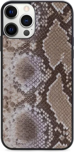 Mobilize Velvet Clutch Apple iPhone 12 / 12 Pro Hoesje Beige Snake afbeelding 2