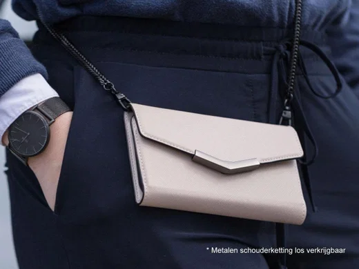 Mobilize Velvet Clutch Apple iPhone 12 / 12 Pro Hoesje Beige Snake afbeelding 7