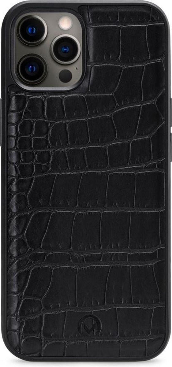 Mobilize Velvet Clutch Apple iPhone 12 / 12 Pro Hoesje Black Croco afbeelding 2