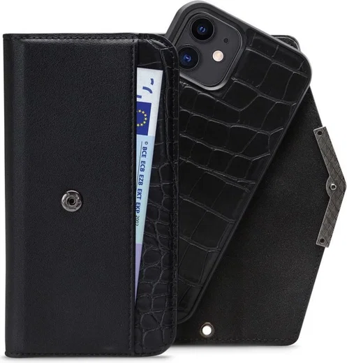 Mobilize Velvet Clutch Apple iPhone 12 / 12 Pro Hoesje Black Croco afbeelding 3