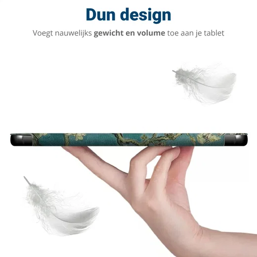 Apple iPad Mini 7 / 6 Hoes Tri-Fold Book Case met Blossom Print afbeelding 4