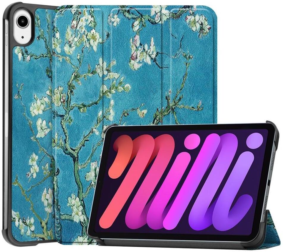Apple iPad Mini 7 / 6 Hoes Tri-Fold Book Case met Blossom Print afbeelding 1