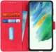 KHAZNEH Samsung Galaxy S21 FE Hoesje Vintage Wallet Book Case Rood afbeelding 1