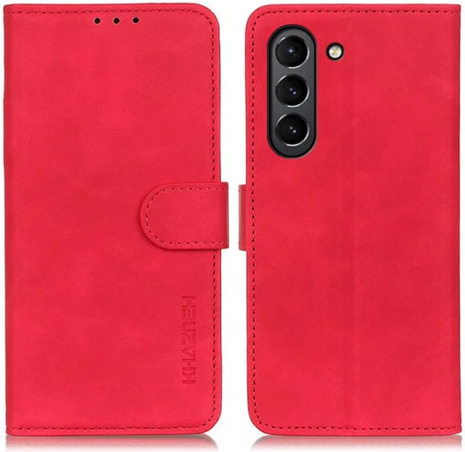 KHAZNEH Samsung Galaxy S21 FE Hoesje Vintage Wallet Book Case Rood afbeelding 2