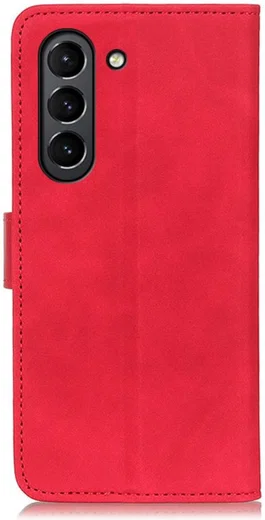 KHAZNEH Samsung Galaxy S21 FE Hoesje Vintage Wallet Book Case Rood afbeelding 4