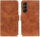 KHAZNEH Samsung Galaxy S21 FE Hoesje Vintage Wallet Book Case Bruin afbeelding 2