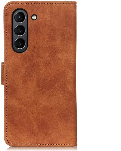 KHAZNEH Samsung Galaxy S21 FE Hoesje Vintage Wallet Book Case Bruin afbeelding 4