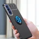 Samsung Galaxy S21 FE Hoesje met Ring Magneet Kickstand Blauw afbeelding 3