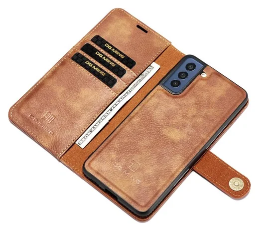 Samsung Galaxy S21 FE Hoesje 2-in-1 Book Case en Back Cover Bruin afbeelding 2