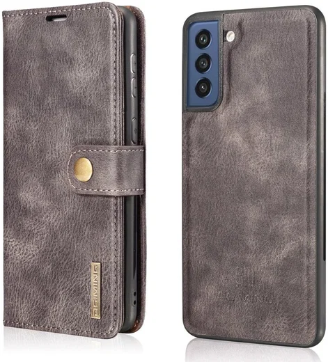 Samsung Galaxy S21 FE Hoesje 2-in-1 Book Case en Back Cover Grijs afbeelding 4