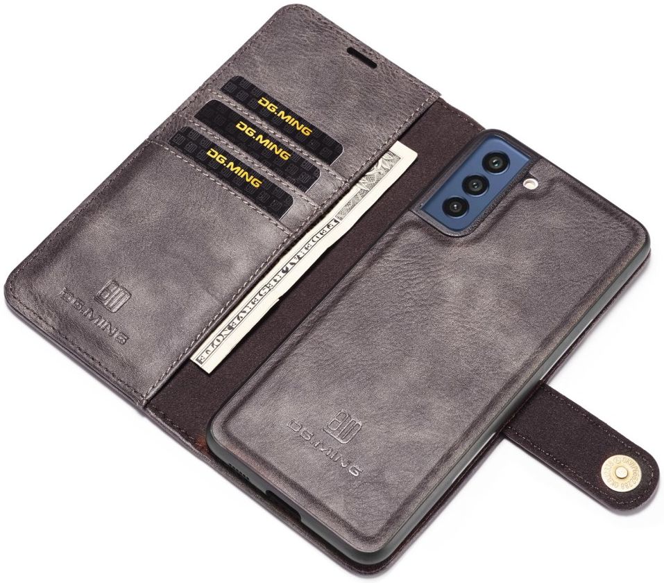 Samsung Galaxy S21 FE Hoesje 2-in-1 Book Case en Back Cover Grijs afbeelding 2
