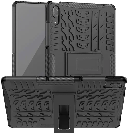 Lenovo Tab P11 Pro Hoes Hybride Back Cover met Kickstand Zwart afbeelding 1