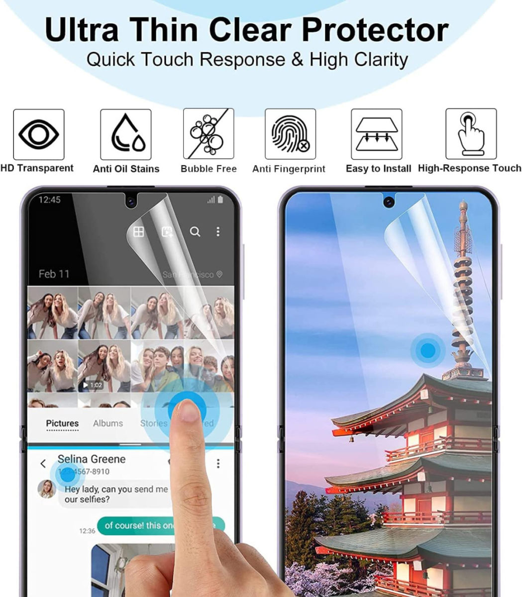 Samsung Galaxy Z Flip 3 Screen Protector TPU Display Folie afbeelding 2