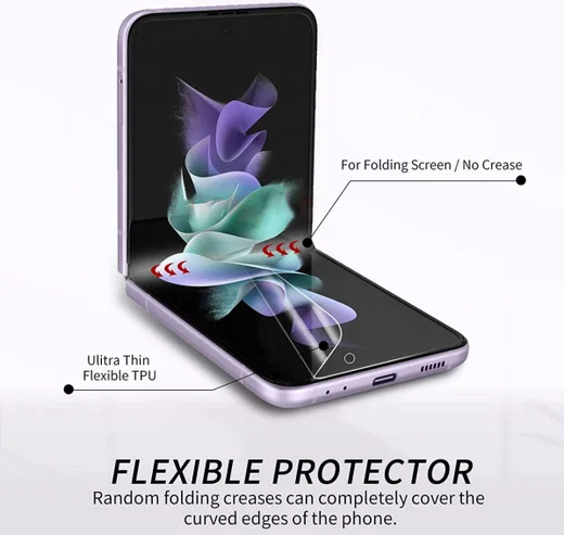 Samsung Galaxy Z Flip 3 Screen Protector TPU Display Folie afbeelding 3