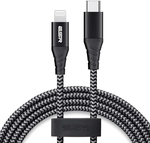 ESR USB-C naar Apple Lightning Kabel MFi 2M Zwart afbeelding 1