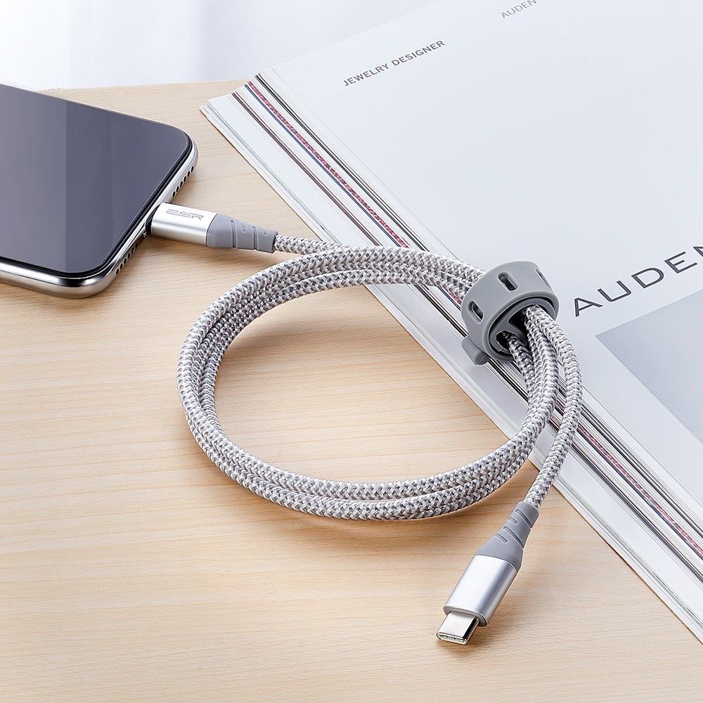 ESR USB-C naar Apple Lightning Snellaad Kabel MFi 1M Wit afbeelding 15