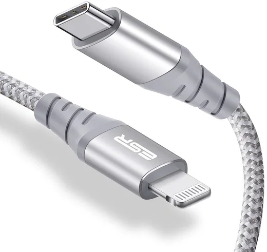 ESR USB-C naar Apple Lightning Snellaad Kabel MFi 1M Wit afbeelding 2