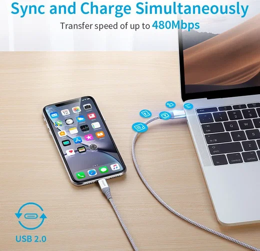 ESR USB-C naar Apple Lightning Snellaad Kabel MFi 1M Wit afbeelding 9