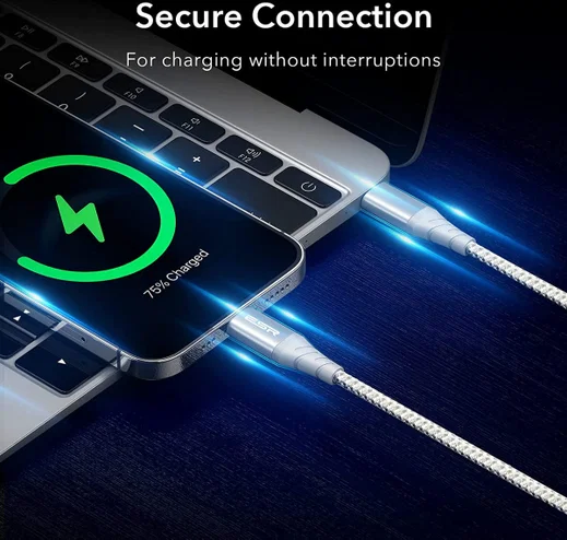 ESR USB-C naar Apple Lightning Snellaad Kabel MFi 1M Wit afbeelding 6