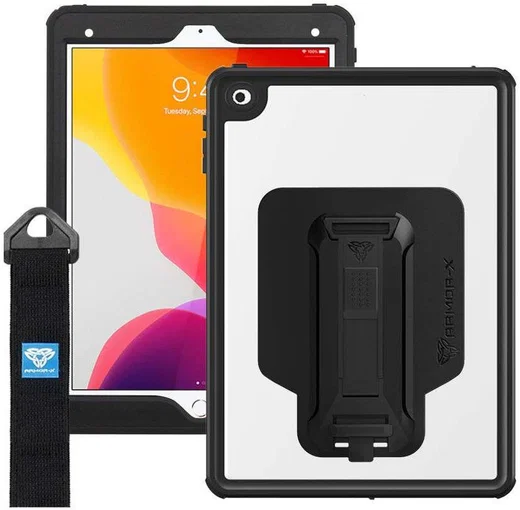 Armor-X iPad 10.2 (2019/2020/2021) Hoes met Screen Protector en Handriem Zwart afbeelding 3