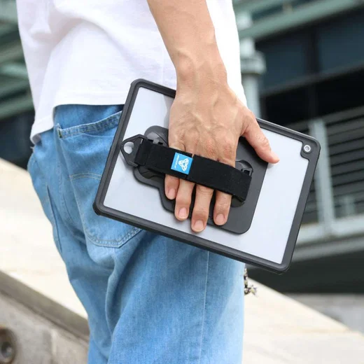 Armor-X iPad 10.2 (2019/2020/2021) Hoes met Screen Protector en Handriem Zwart afbeelding 2