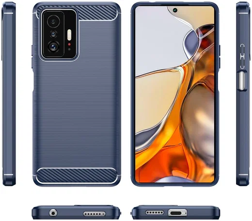 Xiaomi 11T/11T Pro Hoesje Geborsteld TPU Back Cover Blauw afbeelding 10