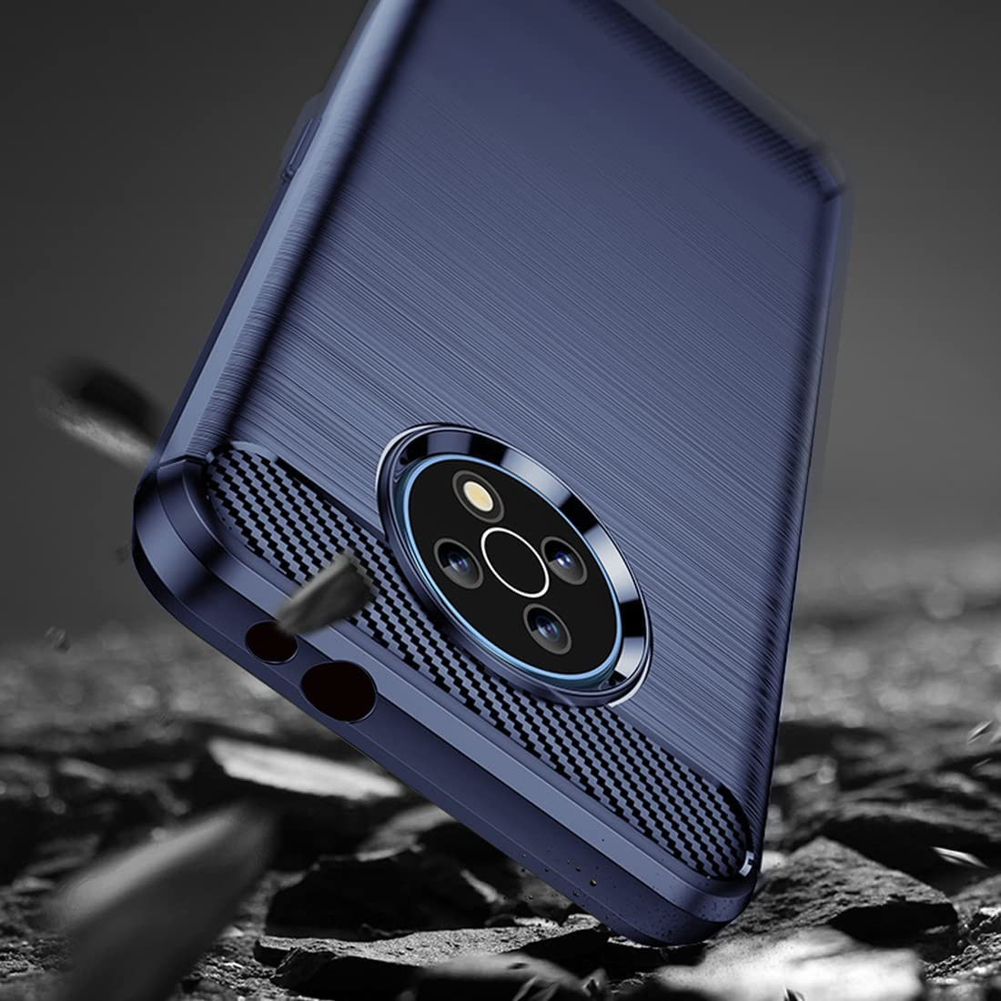 Nokia G50 Hoesje Geborsteld TPU Flexibele Back Cover Blauw afbeelding 4