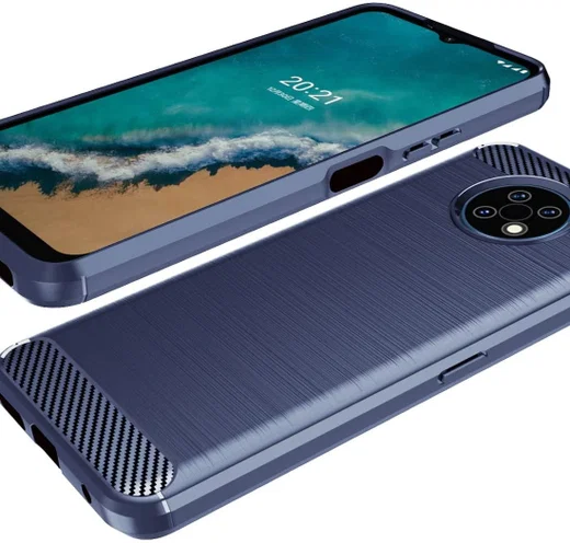 Nokia G50 Hoesje Geborsteld TPU Flexibele Back Cover Blauw afbeelding 5