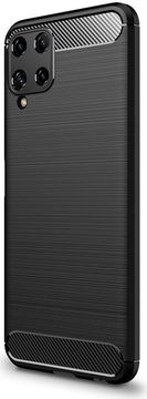 Samsung Galaxy M22/A22 4G Hoesje Geborsteld TPU Back Cover Zwart