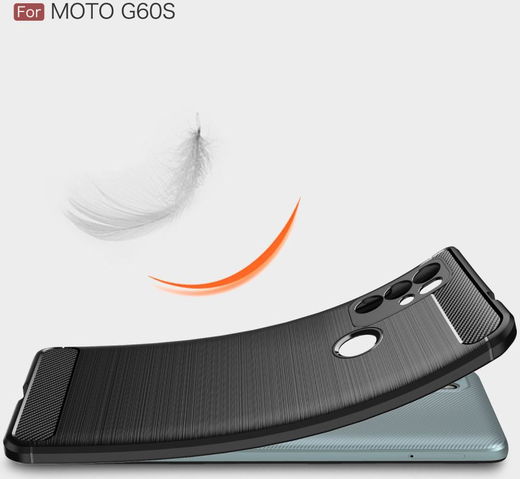 Motorola Moto G60S Hoesje Geborsteld TPU Back Cover Zwart afbeelding 4